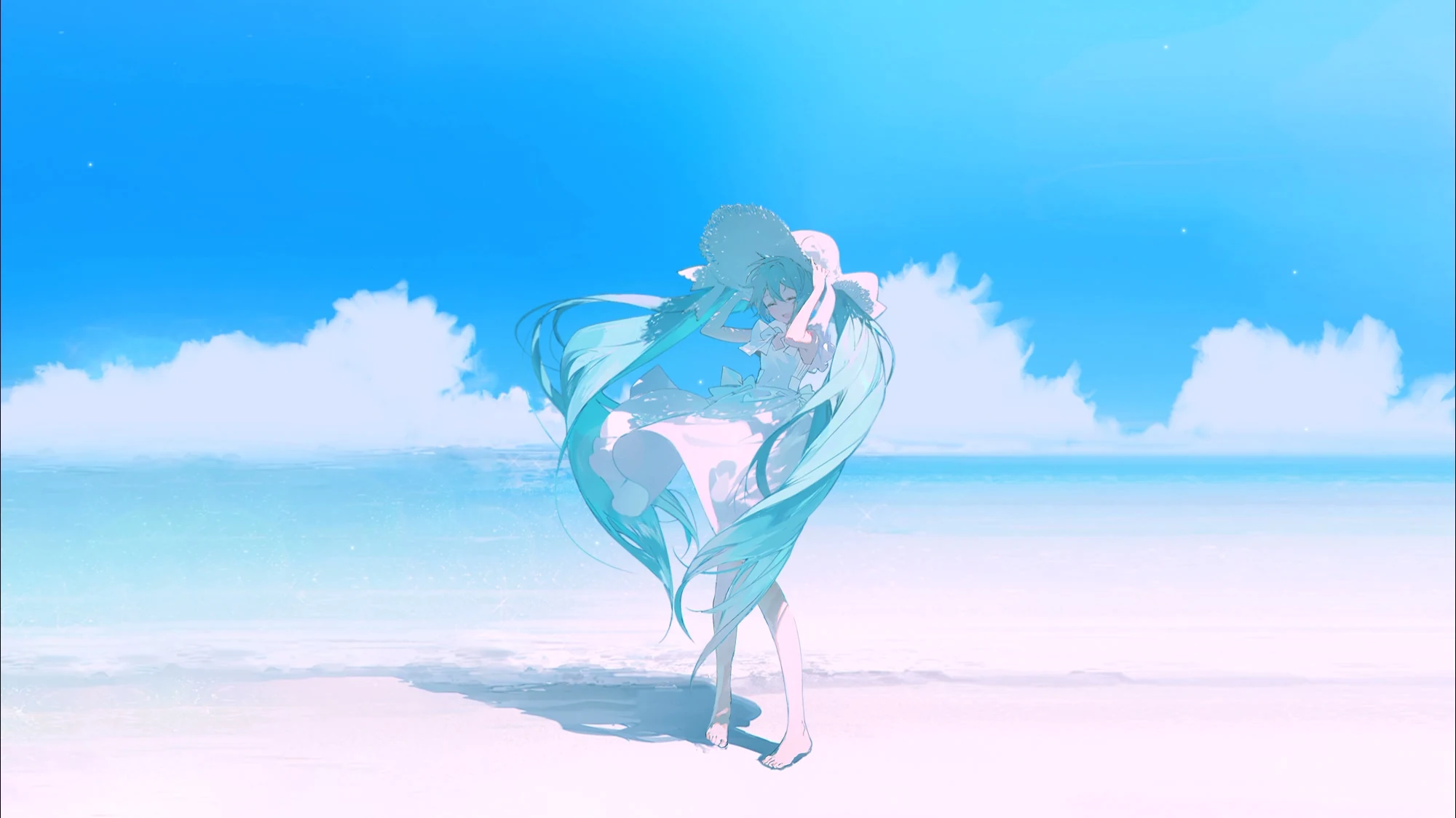 海与晴空中的少女头像